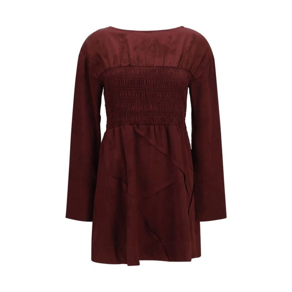 Ganni Bordeaux Acetate Casual Women's Dress